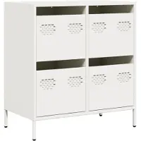vidaXL Sideboard Weiß 68x39x73,5 cm Kaltgewalzter Stahl
