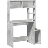 vidaXL Schreibtisch mit Regal Betongrau 100x45x140 cm Holzwerkstoff