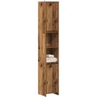 vidaXL Badschrank Altholz-Optik 30x30x183,5 cm Holzwerkstoff