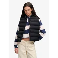 Superdry für Damen. W5012196A Weste Entry Padded Snap schwarz (XL), Lässig, Recyceltes Polyester