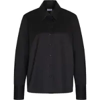 Seidensticker Hemdbluse , Damen, Gr. 4XL (48), schwarz, 100% Baumwolle, unifarben, regular fit, ohne Ausschnitt, Blusen Hemdbluse, 1/1 Kragen Uni