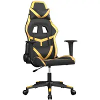 vidaXL Gaming-Stuhl Schwarz und Golden Kunstleder