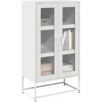 vidaXL Highboard Weiß 68x39x123 cm Stahl