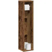 VD Home Furnishing Badezimmerschrank mit Rollenhalter Altholz 20,5x20x90 cm