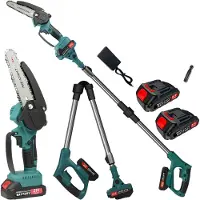 OEM Elektrische Kettensäge, Teleskopstange, wiederaufladbarer Akku, Blau