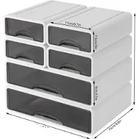 OEM Schreibtischorganizer, 6 abnehmbare Schubladen, multifunktionale Aufbewahrung, WEISS