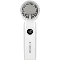 PowerSmart Tragbarer Handventilator mit Kühlplatte und Digitalanzeige, für Damen und Herren auf Reisen/Camping/Outdoor, Weiß