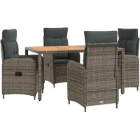 Syfax Outdoortisch-Set 5 stk. Hellgrau und Dunkelgrau