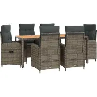 Syfax Outdoortisch-Set 7 stk. Hellgrau und Dunkelgrau