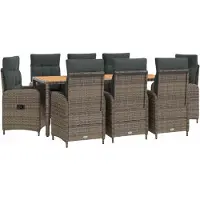 Syfax Outdoortisch-Set 9 stk. Hellgrau und Dunkelgrau