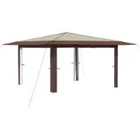 Syfax Pavillon ohne Seitenwand 4 x 4 m Creme und Braun