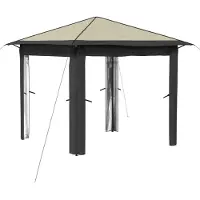 Syfax Gazebo ohne Seitenwand 2,6 x 2,6 m Creme und Anthrazit