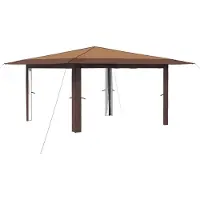 vidaXL Pavillon ohne Seitenwand 4 x 4 m Beige und Braun