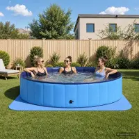 Syfax Pool Bodenschutzmatte 49 stk. Ø 408 cm Rund EVA-Schaum Blau