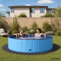 Syfax Pool Bodenschutzmatte 16 stk. Ø 235 cm Rund EVA-Schaum Schwarz