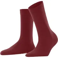 Falke Softmerino Damen Socken, 35-36, Rot, Uni, Schurwolle