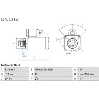 Bosch Starter 0986023380 für FORD VOLVO