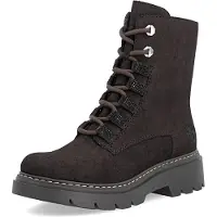 Rieker Damen Stiefelette schwarze Strasssteine Schnürschlaufen Profilsohle 76729, Größe:41 EU, Farbe:Braun