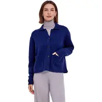 Falke Damen Cardigan, XL, Blau, Uni, Schurwolle