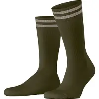 Falke Dynamic Wool Unisex Socken, 46-48, Grün, Streifen, Schurwolle