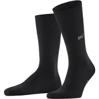 Falke Airport X-Mas Calculation Herren Socken, 39-40, Schwarz, Uni,Stickmotiv, Schurwolle