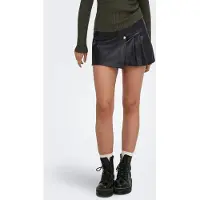 ONLY Lederimitatrock "ONLSTORY HW FAUX LEA SKIRT CC PNT", Damen, Gr. L (40), schwarz, Web, Obermaterial: 100% Polyester, unifarben, kurz, Röcke Lederimitatrock, Lederimitat