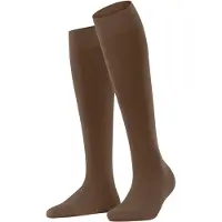 Falke Softmerino Damen Kniestrümpfe, 39-40, Braun, Uni, Schurwolle