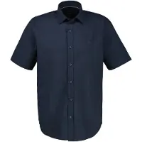 Lerros Kurzarmhemd mit Knitterlook, grosse Größen - Classic Navy - 5XL