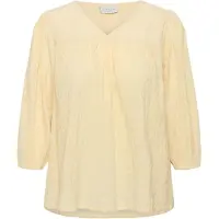 KAFFE CURVE Langarmbluse "Damen Bluse langarm KCmaisie", Damen, Gr. 50, gelb (sunlight), Obermaterial: 98% Baumwolle CO. 2% Elasthan EL., Blusen Langarmbluse