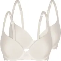 Sassa Schalen-BH "2er Pack Schalen-BH Bamboo Jacquard", Damen, Gr. 85, Cup B, beige (ivory), Obermaterial: 90% Viskose CV. 10% Elasthan EL., BHs Schalen-BH