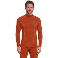 Falke Herren Langarmshirt Wool-Tech, L, Rot, Uni, Schurwolle