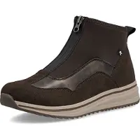 Rieker Sneakerboots , Damen, Gr. 40, braun, Lederimitat, Textil, Schuhe Sneakerboots, Stiefelette, High-Top Sneaker mit Reißverschluss vorne