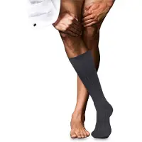 Falke Kniestrümpfe "No. 13 Finest Piuma Cotton", Herren, Gr. 41-42, grau (coal (3105)), Obermaterial: 95% Baumwolle CO. 5% Polyamid PA., Socken Kniestrümpfe