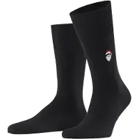 Falke Airport Santa Claus Herren Socken, 39-40, Schwarz, Uni, Schurwolle