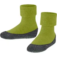 Falke Cosyshoe Minis Kinder Hausschuhe, 23-24, Grün, Uni, Schurwolle