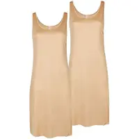 Nina von c. Unterkleid NINA VON C. "2er Pack Unterkleid Länge 90 cm Elegance", Damen, Gr. 40, N-Gr, beige (caramel caramel), Obermaterial: 81% Viskose CV. 19% Polyester PES., Kleider Unterkleid
