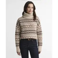 Barbour für Damen. LKN1560 Jersey Helen Knitted beige (XS), Lässig, Mehrfarbig, Wolle, Langarm