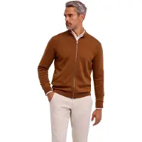 Falke Pure Merino Wool Herren Cardigan, S, Braun, Schurwolle