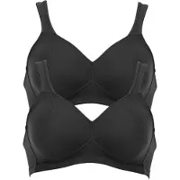 Anita Bügelloser BH "BH ohne Bügel Twin", Damen, Gr. 90, Cup D, schwarz (schwarz schwarz), Stoff, Obermaterial: 70% Polyamid PA. 30% Elasthan EL., BHs Bügelloser BH