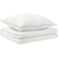 vidaXL Bettdecke und Kissen Set 2 stk. 140x200 cm Sommer 200 GSM Wolle