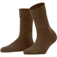 Falke Striggings Rib Damen Bootsocken, 39-42, Braun, Uni,Rippe, Schurwolle