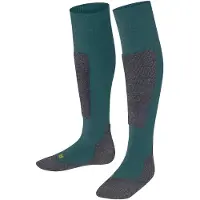 Falke Active Ski Kinder Kniestrümpfe, 27-30, Grün, Uni, Wolle