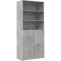 vidaXL Highboard Betongrau 80x42,5x185 cm Holzwerkstoff