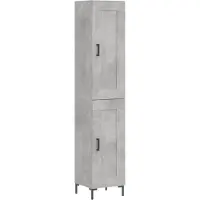 vidaXL Highboard Betongrau 34,5x34x180 cm Holzwerkstoff