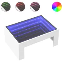 vidaXL Couchtisch mit Infinity-LED Weiß 70x50x30 cm