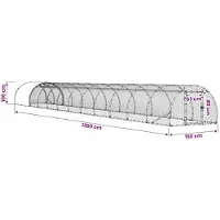 vidaXL Hühnerunterkunft Silber 1200 x 150 x 100 cm Verzinkter Stahl