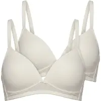 Sassa Soft-BH "2er Pack Soft-BH Einlage Bamboo Jacquard", Damen, Gr. 80, Cup A, beige (ivory), Obermaterial: 90% Viskose CV. 10% Elasthan EL., BHs Soft-BH