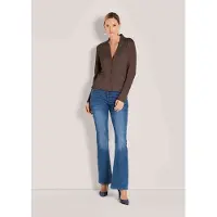 MADELEINE Strickjacke "Strickblazer Eleganter Blazer mit feinem Glattstrick", Damen, Gr. 42, braun, Obermaterial: 100% Baumwolle CO., Modern, Strickjacken Strickjacke, Hautsympathische Baumwolle