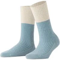 Falke Cosy Wool Special Edition Damen Bootsocken, 35-38, Blau, Rippe,Mehrfarbig,Lurex, Wolle