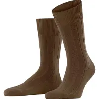 Falke Lhasa Rib Herren Socken, 39-42, Braun, Uni, Wolle